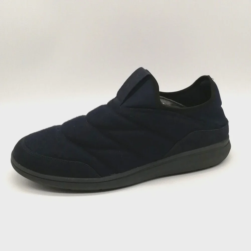 Florsheim Shoes Mens Sneaker Navy Blue Quilted Low Wedge Heel Round Toe 11.5